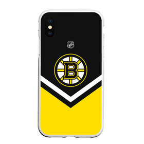 Чехол для iPhone XS Max матовый с принтом Boston Bruins в Новосибирске, Силикон | Область печати: задняя сторона чехла, без боковых панелей | america | canada | hockey | nhl | usa | америка | бостон | брюинз | канада | лед | нхл | сша | хоккей