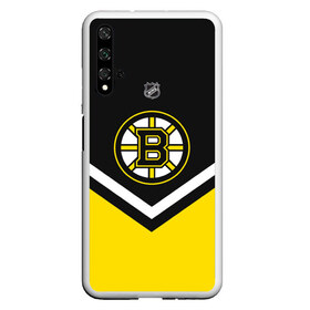 Чехол для Honor 20 с принтом Boston Bruins в Новосибирске, Силикон | Область печати: задняя сторона чехла, без боковых панелей | america | canada | hockey | nhl | usa | америка | бостон | брюинз | канада | лед | нхл | сша | хоккей