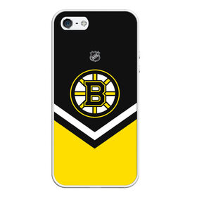 Чехол для iPhone 5/5S матовый с принтом Boston Bruins в Новосибирске, Силикон | Область печати: задняя сторона чехла, без боковых панелей | america | canada | hockey | nhl | usa | америка | бостон | брюинз | канада | лед | нхл | сша | хоккей