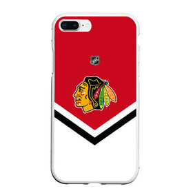 Чехол для iPhone 7Plus/8 Plus матовый с принтом Chicago Blackhawks в Новосибирске, Силикон | Область печати: задняя сторона чехла, без боковых панелей | america | canada | hockey | nhl | usa | америка | блэкхокс | канада | лед | нхл | сша | хоккей | чикаго