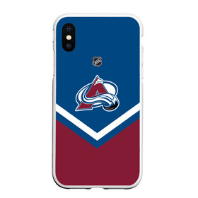 Чехол для iPhone XS Max матовый с принтом Colorado Avalanche в Новосибирске, Силикон | Область печати: задняя сторона чехла, без боковых панелей | america | canada | hockey | nhl | usa | америка | канада | колорадо | лед | нхл | сша | хоккей | эвеланш