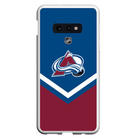 Чехол для Samsung S10E с принтом Colorado Avalanche в Новосибирске, Силикон | Область печати: задняя сторона чехла, без боковых панелей | america | canada | hockey | nhl | usa | америка | канада | колорадо | лед | нхл | сша | хоккей | эвеланш