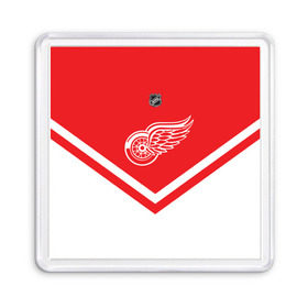 Магнит 55*55 с принтом Detroit Red Wings в Новосибирске, Пластик | Размер: 65*65 мм; Размер печати: 55*55 мм | america | canada | hockey | nhl | usa | америка | детройт | канада | лед | нхл | ред | сша | уингз | хоккей