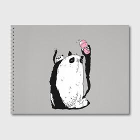 Альбом для рисования с принтом panda в Новосибирске, 100% бумага
 | матовая бумага, плотность 200 мг. | Тематика изображения на принте: dd | drop dead | dropdead | panda