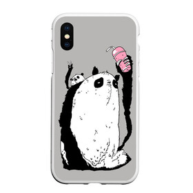 Чехол для iPhone XS Max матовый с принтом panda в Новосибирске, Силикон | Область печати: задняя сторона чехла, без боковых панелей | Тематика изображения на принте: dd | drop dead | dropdead | panda