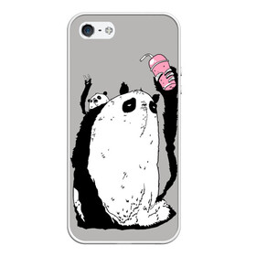 Чехол для iPhone 5/5S матовый с принтом panda в Новосибирске, Силикон | Область печати: задняя сторона чехла, без боковых панелей | Тематика изображения на принте: dd | drop dead | dropdead | panda