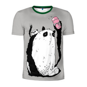 Мужская футболка 3D спортивная с принтом panda в Новосибирске, 100% полиэстер с улучшенными характеристиками | приталенный силуэт, круглая горловина, широкие плечи, сужается к линии бедра | Тематика изображения на принте: dd | drop dead | dropdead | panda