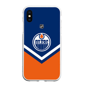 Чехол для iPhone XS Max матовый с принтом Edmonton Oilers в Новосибирске, Силикон | Область печати: задняя сторона чехла, без боковых панелей | Тематика изображения на принте: america | canada | hockey | nhl | usa | америка | детройт | канада | лед | нхл | ойлерз | сша | хоккей | эдмонтон