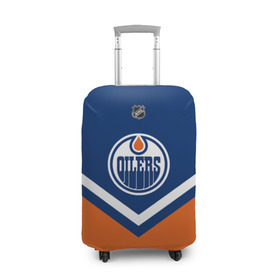 Чехол для чемодана 3D с принтом Edmonton Oilers в Новосибирске, 86% полиэфир, 14% спандекс | двустороннее нанесение принта, прорези для ручек и колес | america | canada | hockey | nhl | usa | америка | детройт | канада | лед | нхл | ойлерз | сша | хоккей | эдмонтон