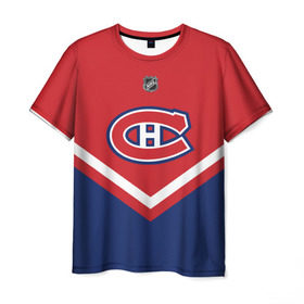 Мужская футболка 3D с принтом Montreal Canadiens в Новосибирске, 100% полиэфир | прямой крой, круглый вырез горловины, длина до линии бедер | Тематика изображения на принте: america | canada | hockey | nhl | usa | америка | канада | канадиенс | лед | монреаль | нхл | сша | хоккей