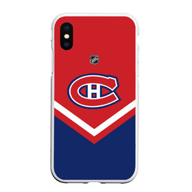 Чехол для iPhone XS Max матовый с принтом Montreal Canadiens в Новосибирске, Силикон | Область печати: задняя сторона чехла, без боковых панелей | america | canada | hockey | nhl | usa | америка | канада | канадиенс | лед | монреаль | нхл | сша | хоккей
