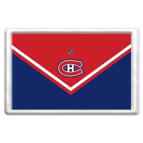 Магнит 45*70 с принтом Montreal Canadiens в Новосибирске, Пластик | Размер: 78*52 мм; Размер печати: 70*45 | america | canada | hockey | nhl | usa | америка | канада | канадиенс | лед | монреаль | нхл | сша | хоккей
