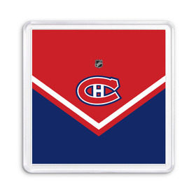 Магнит 55*55 с принтом Montreal Canadiens в Новосибирске, Пластик | Размер: 65*65 мм; Размер печати: 55*55 мм | america | canada | hockey | nhl | usa | америка | канада | канадиенс | лед | монреаль | нхл | сша | хоккей