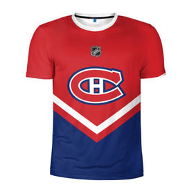Мужская футболка 3D спортивная с принтом Montreal Canadiens в Новосибирске, 100% полиэстер с улучшенными характеристиками | приталенный силуэт, круглая горловина, широкие плечи, сужается к линии бедра | america | canada | hockey | nhl | usa | америка | канада | канадиенс | лед | монреаль | нхл | сша | хоккей