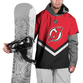 Накидка на куртку 3D с принтом New Jersey Devils в Новосибирске, 100% полиэстер |  | america | canada | hockey | nhl | usa | америка | девилз | джерси | канада | лед | нхл | нью | сша | хоккей