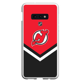 Чехол для Samsung S10E с принтом New Jersey Devils в Новосибирске, Силикон | Область печати: задняя сторона чехла, без боковых панелей | america | canada | hockey | nhl | usa | америка | девилз | джерси | канада | лед | нхл | нью | сша | хоккей