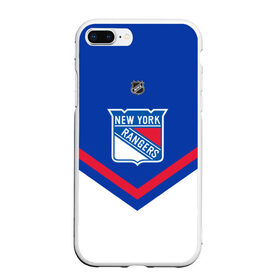 Чехол для iPhone 7Plus/8 Plus матовый с принтом New York Rangers в Новосибирске, Силикон | Область печати: задняя сторона чехла, без боковых панелей | america | canada | hockey | nhl | usa | америка | канада | лед | нхл | нью йорк | рейнджерс | сша | хоккей