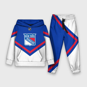 Детский костюм 3D (с толстовкой) с принтом New York Rangers в Новосибирске,  |  | america | canada | hockey | nhl | usa | америка | канада | лед | нхл | нью йорк | рейнджерс | сша | хоккей