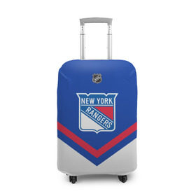 Чехол для чемодана 3D с принтом New York Rangers в Новосибирске, 86% полиэфир, 14% спандекс | двустороннее нанесение принта, прорези для ручек и колес | america | canada | hockey | nhl | usa | америка | канада | лед | нхл | нью йорк | рейнджерс | сша | хоккей