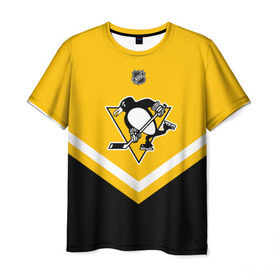 Мужская футболка 3D с принтом Pittsburgh Penguins в Новосибирске, 100% полиэфир | прямой крой, круглый вырез горловины, длина до линии бедер | Тематика изображения на принте: america | canada | hockey | nhl | usa | америка | канада | лед | нхл | пингвинз | питтсбург | сша | хоккей
