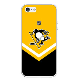 Чехол для iPhone 5/5S матовый с принтом Pittsburgh Penguins в Новосибирске, Силикон | Область печати: задняя сторона чехла, без боковых панелей | Тематика изображения на принте: america | canada | hockey | nhl | usa | америка | канада | лед | нхл | пингвинз | питтсбург | сша | хоккей