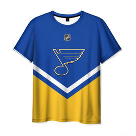 Мужская футболка 3D с принтом St. Louis Blues в Новосибирске, 100% полиэфир | прямой крой, круглый вырез горловины, длина до линии бедер | Тематика изображения на принте: america | canada | hockey | nhl | usa | америка | блюз | канада | лед | нхл | сент луис | сша | хоккей