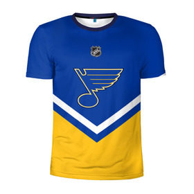 Мужская футболка 3D спортивная с принтом St. Louis Blues в Новосибирске, 100% полиэстер с улучшенными характеристиками | приталенный силуэт, круглая горловина, широкие плечи, сужается к линии бедра | america | canada | hockey | nhl | usa | америка | блюз | канада | лед | нхл | сент луис | сша | хоккей