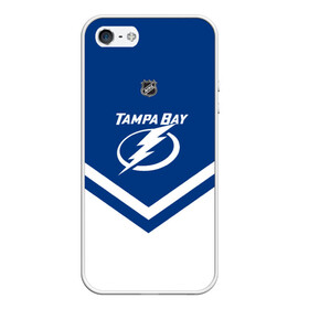 Чехол для iPhone 5/5S матовый с принтом Tampa Bay Lightning в Новосибирске, Силикон | Область печати: задняя сторона чехла, без боковых панелей | america | canada | hockey | nhl | usa | америка | бэй | канада | лайтнинг | лед | нхл | сша | тампа | хоккей