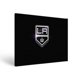 Холст прямоугольный с принтом Los Angeles Kings в Новосибирске, 100% ПВХ |  | hockey | kings | los angeles | nhl | корона | нхл | хоккеист | хоккей