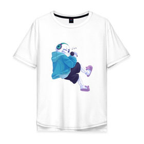 Мужская футболка хлопок Oversize с принтом Sans в Новосибирске, 100% хлопок | свободный крой, круглый ворот, “спинка” длиннее передней части | sans | undertale
