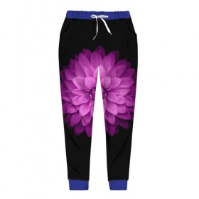 Женские брюки 3D с принтом Violet в Новосибирске, полиэстер 100% | прямой крой, два кармана без застежек по бокам, с мягкой трикотажной резинкой на поясе и по низу штанин. В поясе для дополнительного комфорта — широкие завязки | лепестки | прикольные картинки | фиолетовый | цветочки | цветы