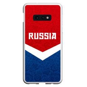 Чехол для Samsung S10E с принтом Russia Team в Новосибирске, Силикон | Область печати: задняя сторона чехла, без боковых панелей | cup | football | russia | олипм | россия | русская | русский | футбол | хохлома