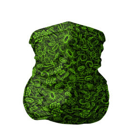 Бандана-труба 3D с принтом Микробы в Новосибирске, 100% полиэстер, ткань с особыми свойствами — Activecool | плотность 150‒180 г/м2; хорошо тянется, но сохраняет форму | бактерия | бацилла | биология | вирус | врач | зеленый | инфекция | медицина | микро | текстура