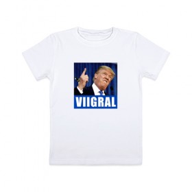 Детская футболка хлопок с принтом Трамп 1 в Новосибирске, 100% хлопок | круглый вырез горловины, полуприлегающий силуэт, длина до линии бедер | america | donald | trump | usa | америка | дональд | трамп