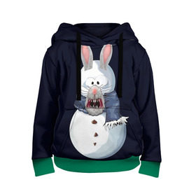 Детская толстовка 3D с принтом Снэпчат кролик в Новосибирске, 100% полиэстер | двухслойный капюшон со шнурком для регулировки, мягкие манжеты на рукавах и по низу толстовки, спереди карман-кенгуру с мягким внутренним слоем | snapchat | радуга | снеговик | снэпчат | уши | фильтр | язык