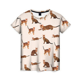 Женская футболка 3D с принтом Котейки дольче 2 в Новосибирске, 100% полиэфир ( синтетическое хлопкоподобное полотно) | прямой крой, круглый вырез горловины, длина до линии бедер | dg | dolce | gabbana | габбана | дольче | киска | котенок | котик | кошечка | кошка