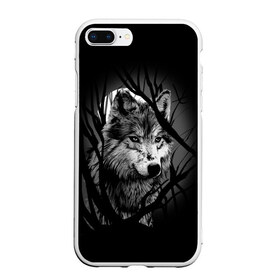 Чехол для iPhone 7Plus/8 Plus матовый с принтом Серый волк в Новосибирске, Силикон | Область печати: задняя сторона чехла, без боковых панелей | animal | beast | grey | roar | wolf | волк | животное | зверь | рык | серый