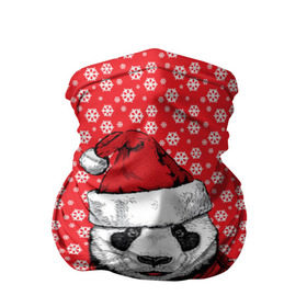 Бандана-труба 3D с принтом Панда Клаус в Новосибирске, 100% полиэстер, ткань с особыми свойствами — Activecool | плотность 150‒180 г/м2; хорошо тянется, но сохраняет форму | animal | bear | beast | claus | panda | santa | дед мороз | елка | зверь | клаус | медведь | новый год | панда | рождество | санта | снег