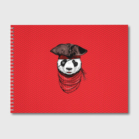 Альбом для рисования с принтом Панда пират в Новосибирске, 100% бумага
 | матовая бумага, плотность 200 мг. | Тематика изображения на принте: animal | bay | bear | beast | captain | panda | pirate | бухта | зверь | капитан | корабль | медведь | панда | пират