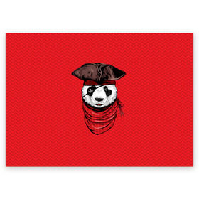 Поздравительная открытка с принтом Панда пират в Новосибирске, 100% бумага | плотность бумаги 280 г/м2, матовая, на обратной стороне линовка и место для марки
 | Тематика изображения на принте: animal | bay | bear | beast | captain | panda | pirate | бухта | зверь | капитан | корабль | медведь | панда | пират