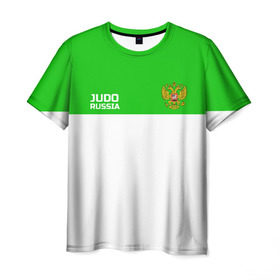 Мужская футболка 3D с принтом Дзюдо в Новосибирске, 100% полиэфир | прямой крой, круглый вырез горловины, длина до линии бедер | judo | дзюдо | единоборства | россия | спорт | федерация