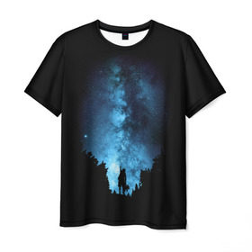 Мужская футболка 3D с принтом Млечный путь в Новосибирске, 100% полиэфир | прямой крой, круглый вырез горловины, длина до линии бедер | galaxy | milky way | night | space | star | вселенная | галактика | звезды | космос | млечный | ночь | путь