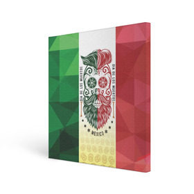 Холст квадратный с принтом Мексика в Новосибирске, 100% ПВХ |  | мексика | флаг | череп