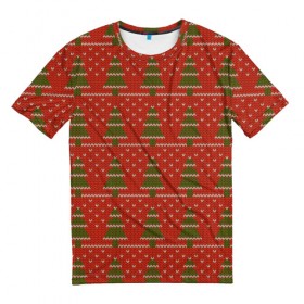 Мужская футболка 3D с принтом Простой свитер 2 в Новосибирске, 100% полиэфир | прямой крой, круглый вырез горловины, длина до линии бедер | ангел | ёлка | ель | зима | колокольчик | нг | новый год | рождество | санта | свитер | сердце | снег