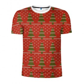 Мужская футболка 3D спортивная с принтом Простой свитер 2 в Новосибирске, 100% полиэстер с улучшенными характеристиками | приталенный силуэт, круглая горловина, широкие плечи, сужается к линии бедра | ангел | ёлка | ель | зима | колокольчик | нг | новый год | рождество | санта | свитер | сердце | снег