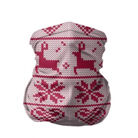 Бандана-труба 3D с принтом Розовый свитер в Новосибирске, 100% полиэстер, ткань с особыми свойствами — Activecool | плотность 150‒180 г/м2; хорошо тянется, но сохраняет форму | ангел | ёлка | ель | зима | колокольчик | нг | новый год | олень | рождество | санта | свитер | снег