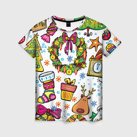 Женская футболка 3D с принтом Наступающий 2017 год в Новосибирске, 100% полиэфир ( синтетическое хлопкоподобное полотно) | прямой крой, круглый вырез горловины, длина до линии бедер | 2017 | год | зима | новинки | новый | петух | популярное | праздник | символ | снег