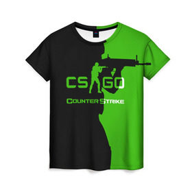 Женская футболка 3D с принтом CS GO в Новосибирске, 100% полиэфир ( синтетическое хлопкоподобное полотно) | прямой крой, круглый вырез горловины, длина до линии бедер | csgo | global offensive | контр страйк | контра