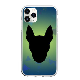 Чехол для iPhone 11 Pro Max матовый с принтом силуэт Бультерьера в Новосибирске, Силикон |  | зеленый | силуэт | синий | собака | черный