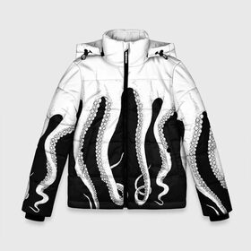 Зимняя куртка для мальчиков 3D с принтом Octopus в Новосибирске, ткань верха — 100% полиэстер; подклад — 100% полиэстер, утеплитель — 100% полиэстер | длина ниже бедра, удлиненная спинка, воротник стойка и отстегивающийся капюшон. Есть боковые карманы с листочкой на кнопках, утяжки по низу изделия и внутренний карман на молнии. 

Предусмотрены светоотражающий принт на спинке, радужный светоотражающий элемент на пуллере молнии и на резинке для утяжки | octopus